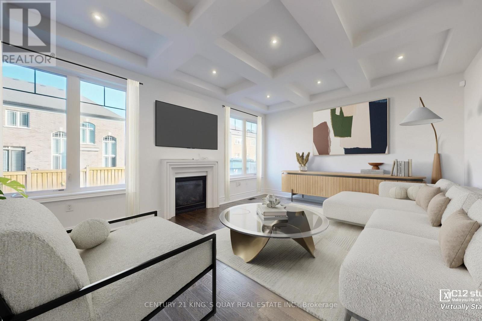 41 Torrey Pines Road, Vaughan, ON - Indoor Photo Showing Living Room With Fireplace