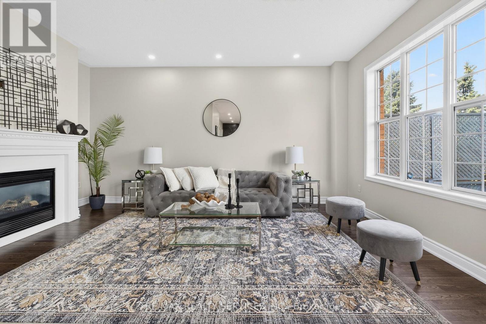 47 Upper Highlands Drive, Brampton, ON - Indoor Photo Showing Living Room With Fireplace