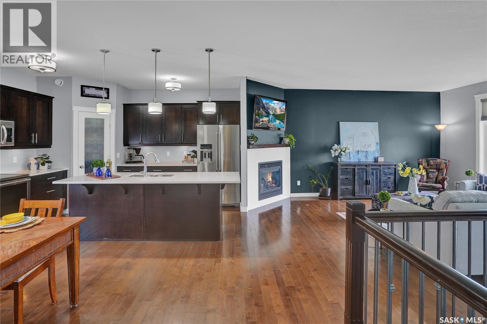 121 Everton Crescent, Moose Jaw, SK - Indoor Photo Showing Kitchen With Fireplace