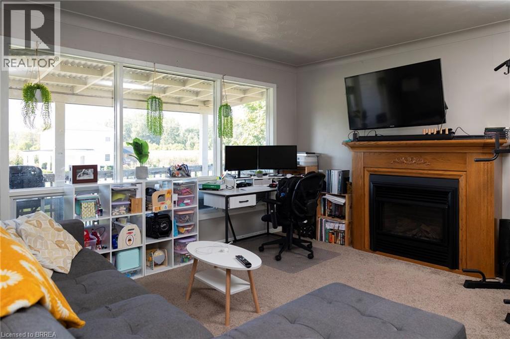 206 King Street, Burford, ON - Indoor Photo Showing Office With Fireplace