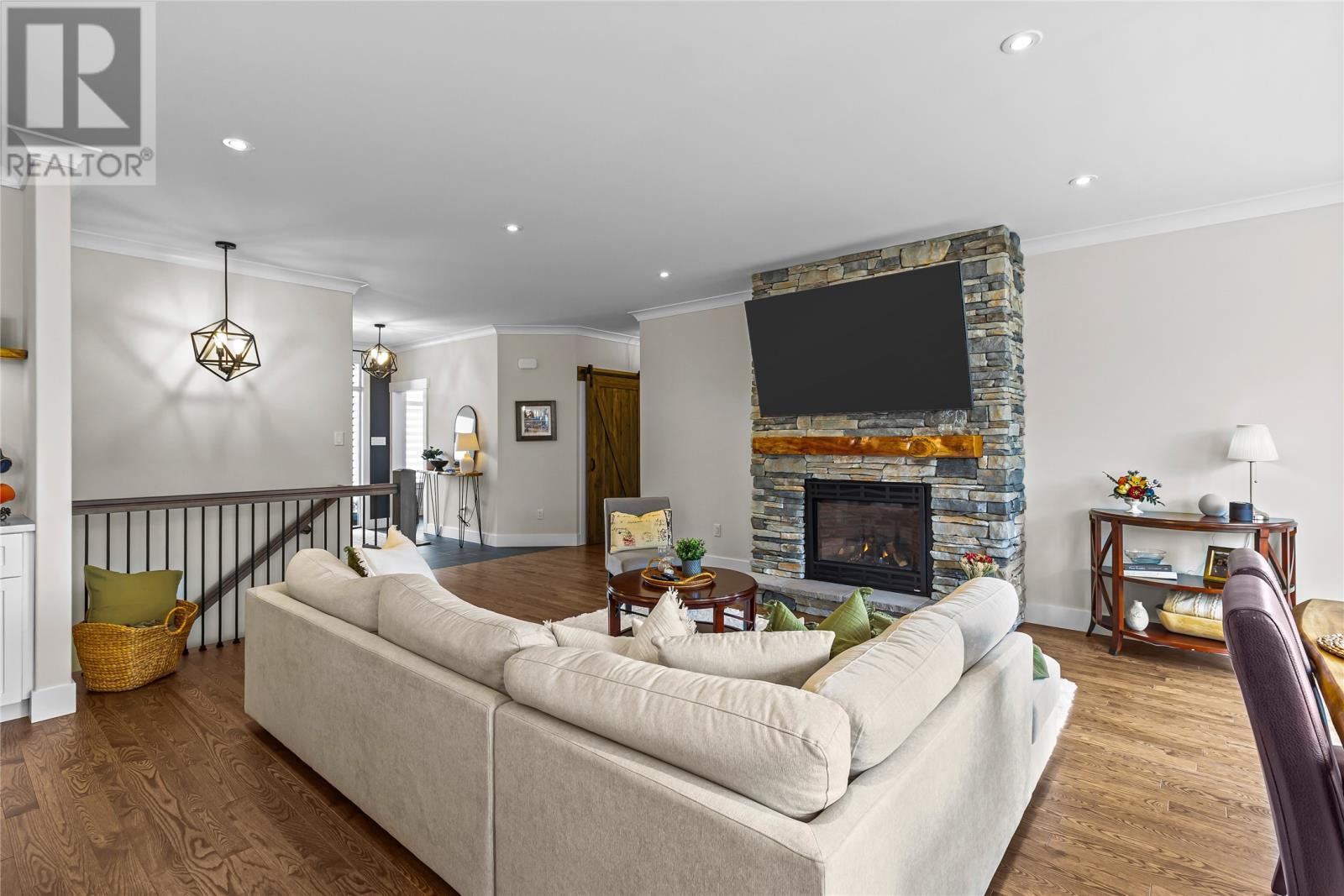 9 Mitchview Estates, Conception Bay South, NL - Indoor Photo Showing Living Room With Fireplace