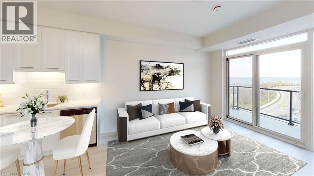 Virtually staged - 385 Winston Road Unit# 709, Grimsby, ON - Indoor Photo Showing Living Room