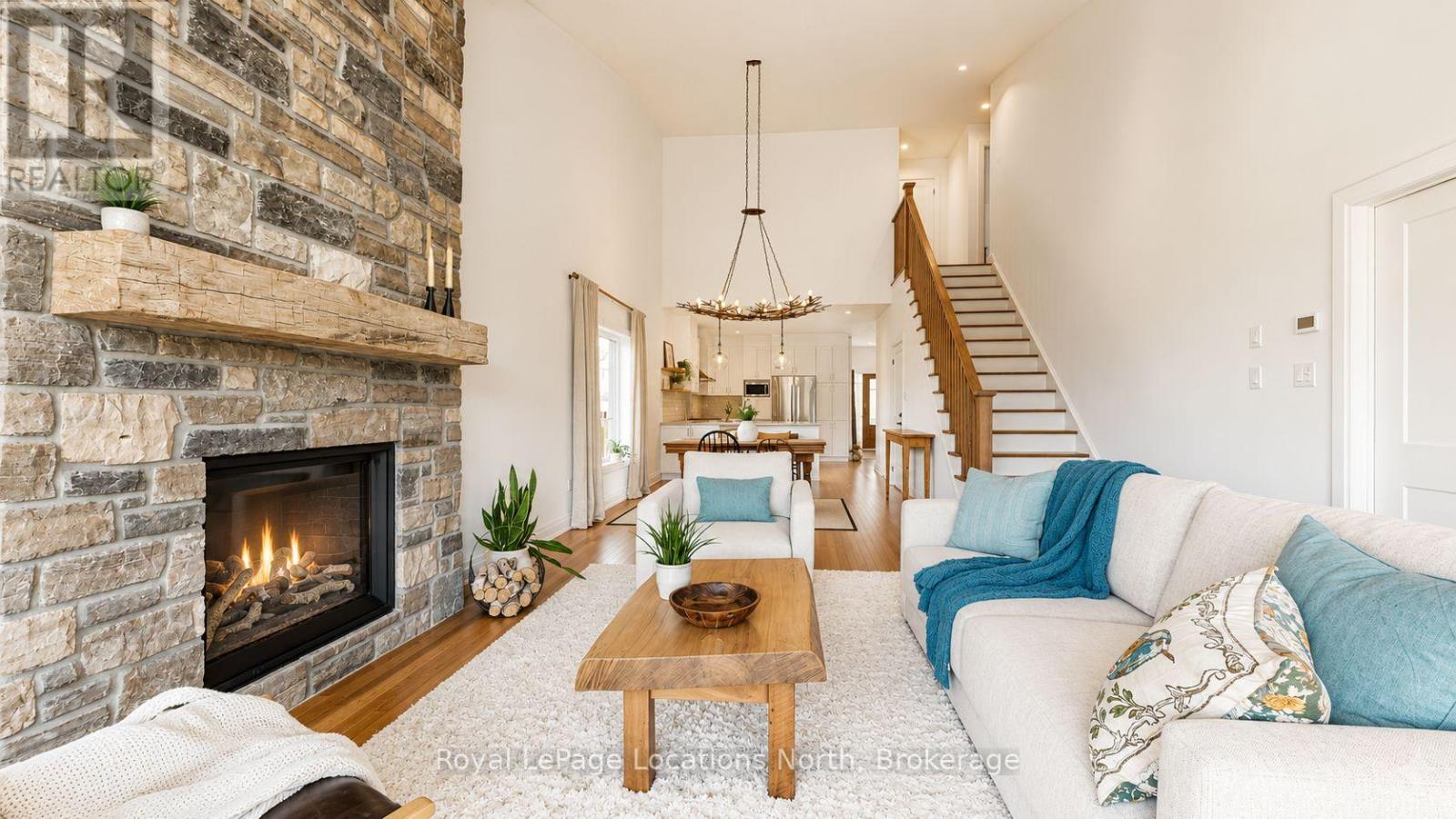Family Room - 70 Plewes Drive, Collingwood, ON - Indoor Photo Showing Living Room With Fireplace