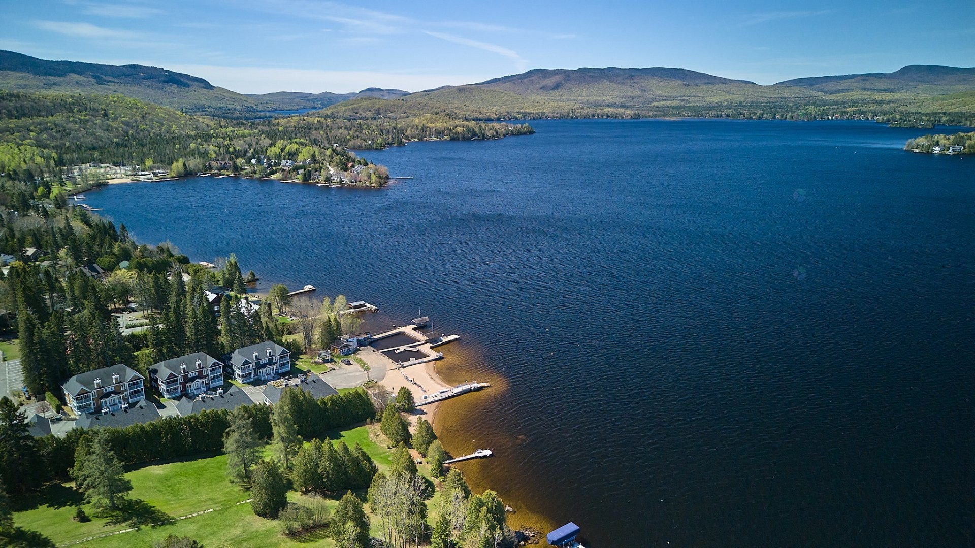 Aerial View - 309 Av. Du Manoir, Saint-Donat, QC - Outdoor With Body Of Water With View