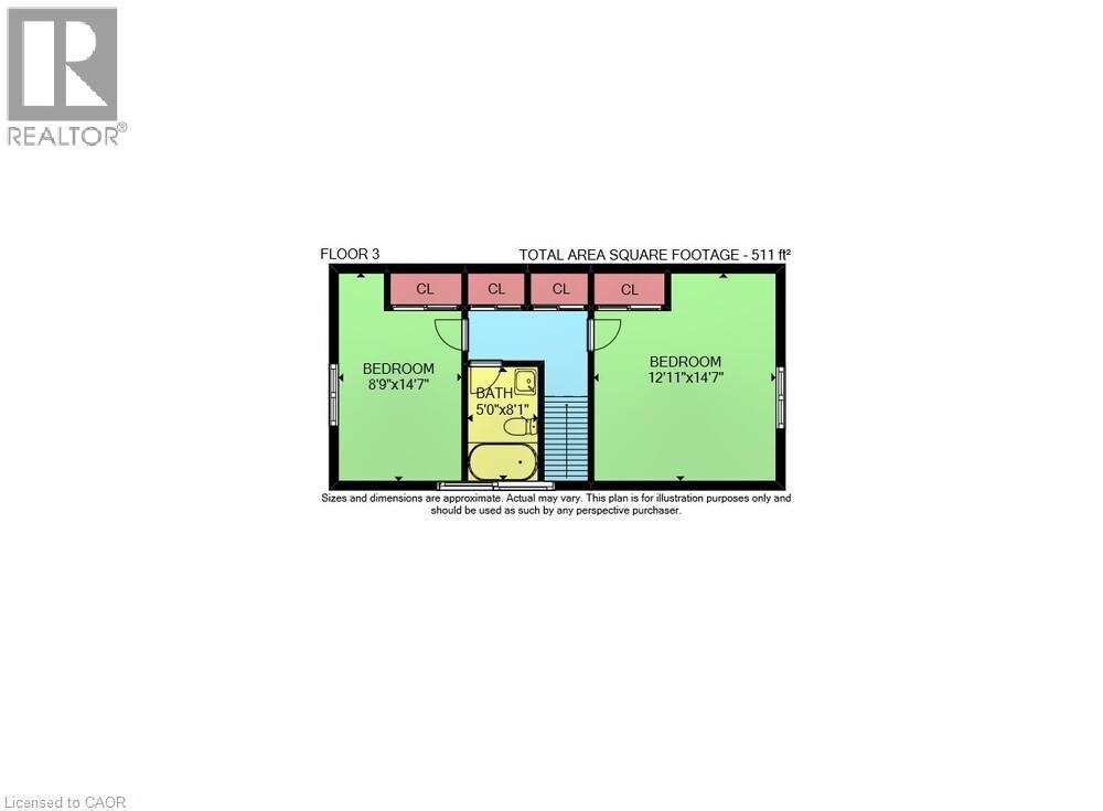 Plan of Upstairs bedrooms and bath - 4432 Dennis Avenue, Beamsville, ON - Other