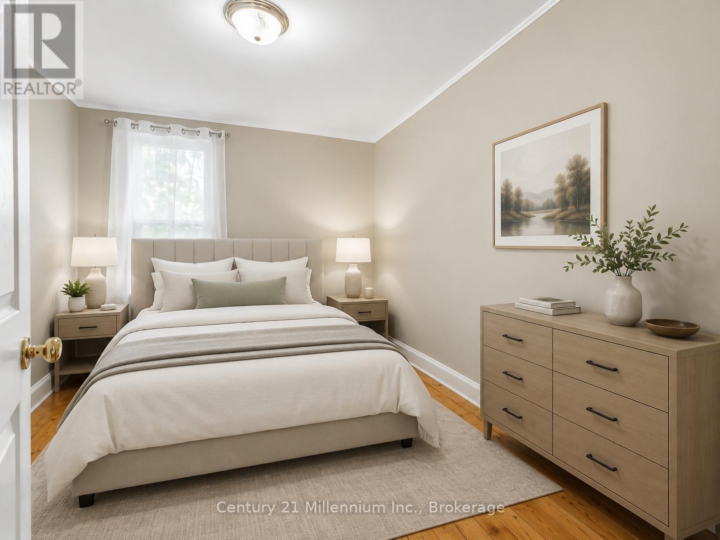 Virtually Staged - 26 Victoria Avenue, Grey Highlands, ON - Indoor Photo Showing Bedroom