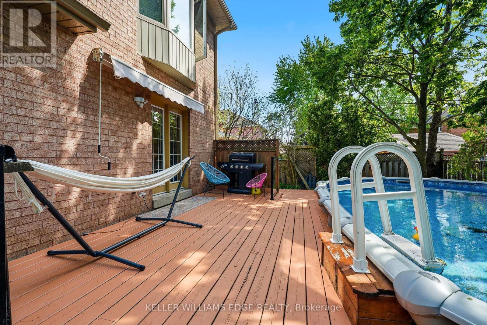 Spacious backyard Deck w/ Pool, Gazebo - 149 Cove Crescent, Hamilton, ON - Outdoor With Above Ground Pool With Deck Patio Veranda