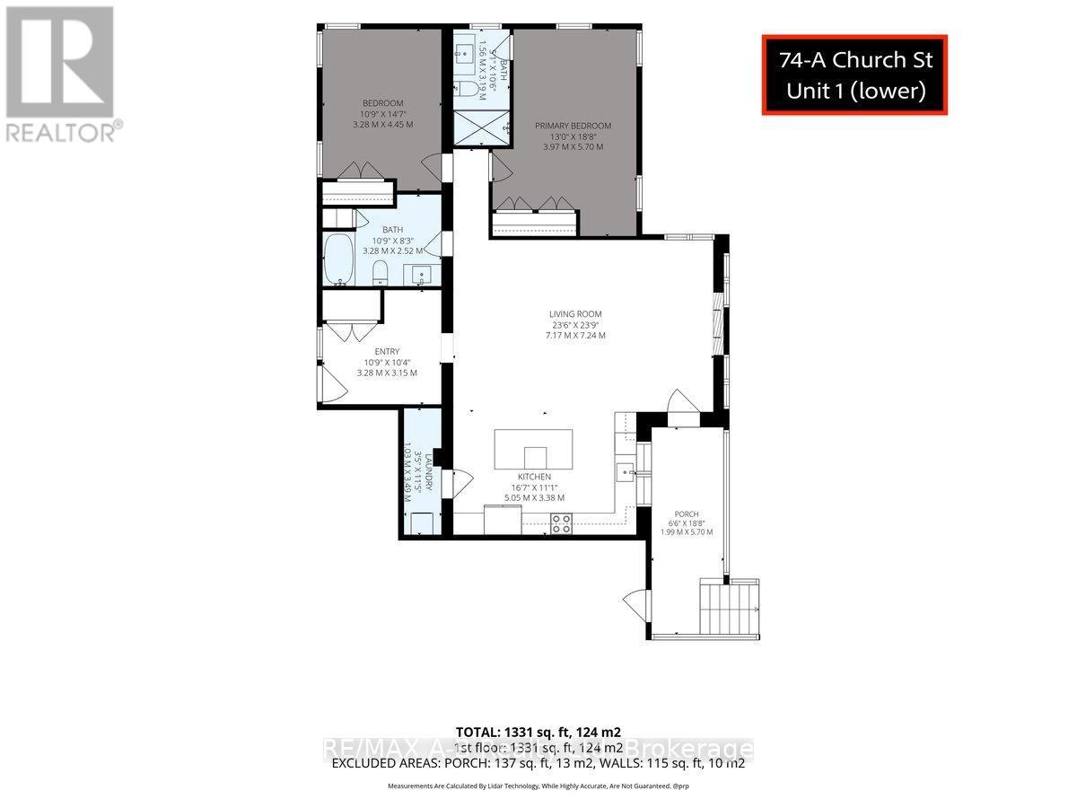 Floorplan with room measurements - 1 - 74A Church Street, Stratford, ON