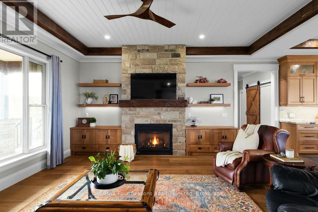 8672 County Rd 91 Road, Clearview, ON - Indoor Photo Showing Living Room With Fireplace