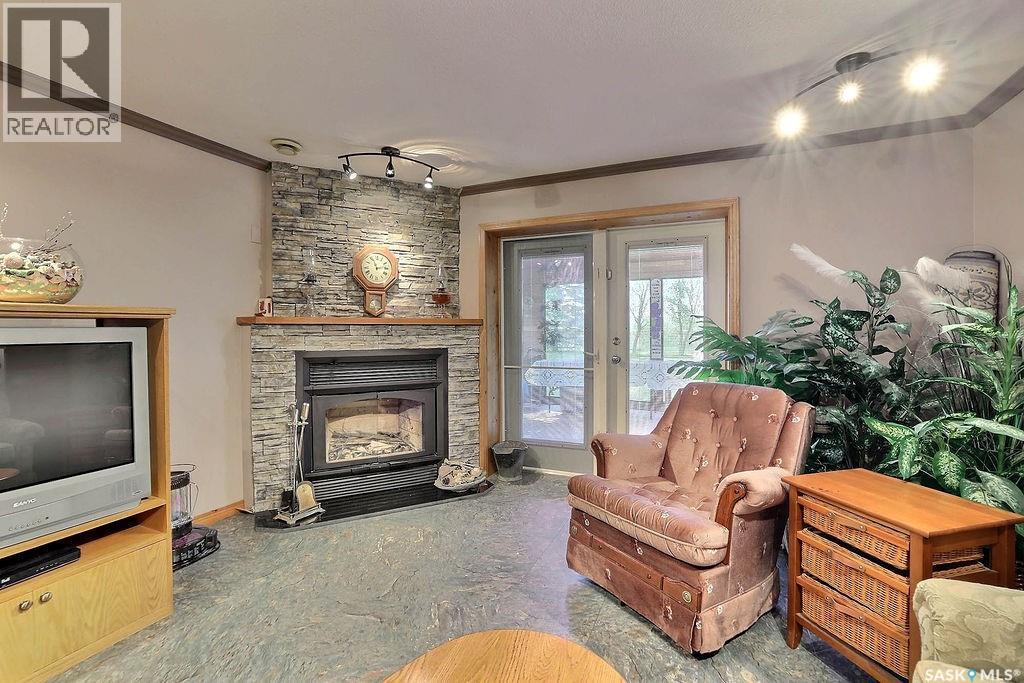 Mcouatt Acreage, Lumsden Rm No. 189, SK - Indoor Photo Showing Living Room With Fireplace