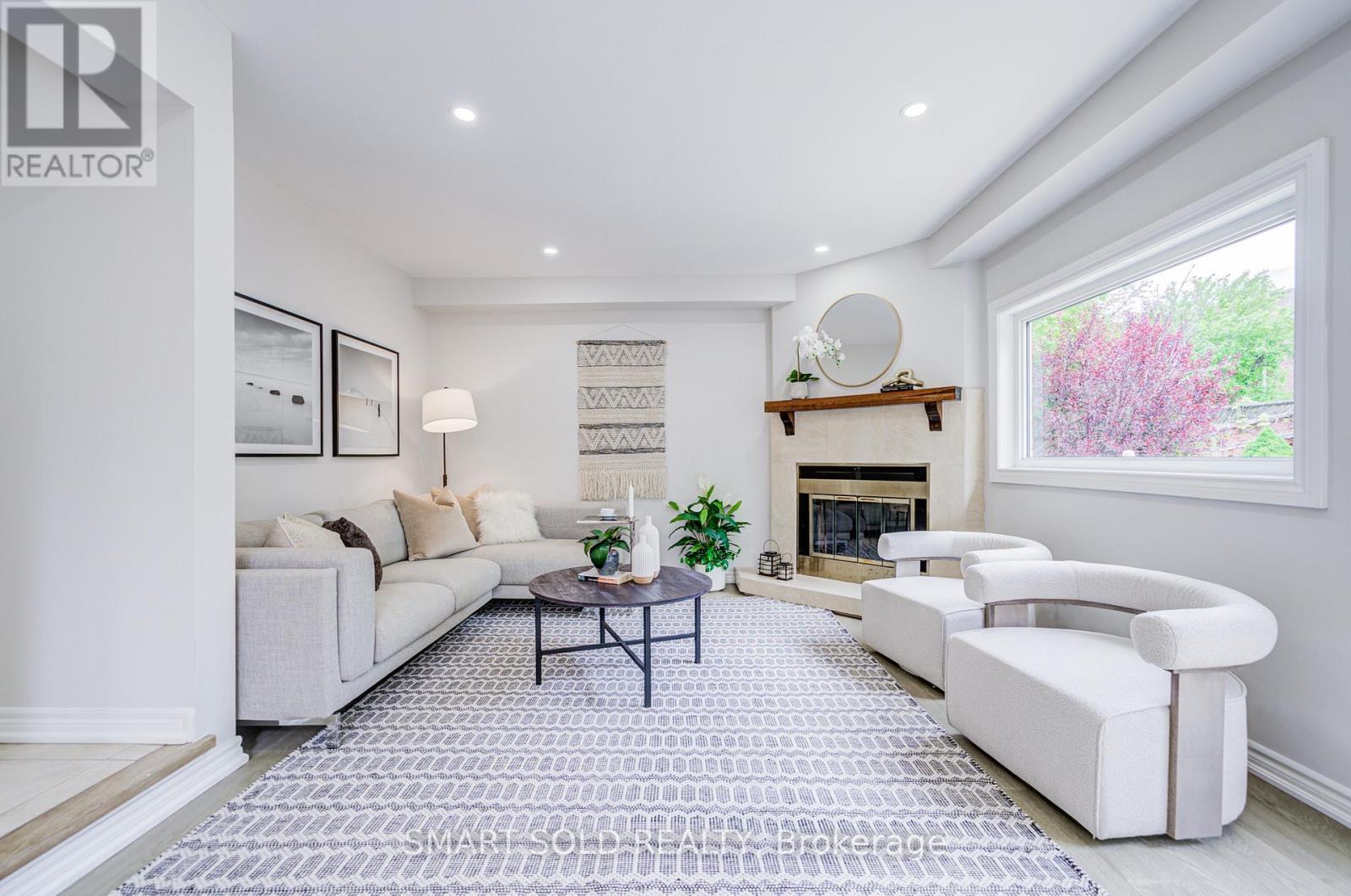 41 Carnforth Drive, Markham, ON - Indoor Photo Showing Living Room With Fireplace