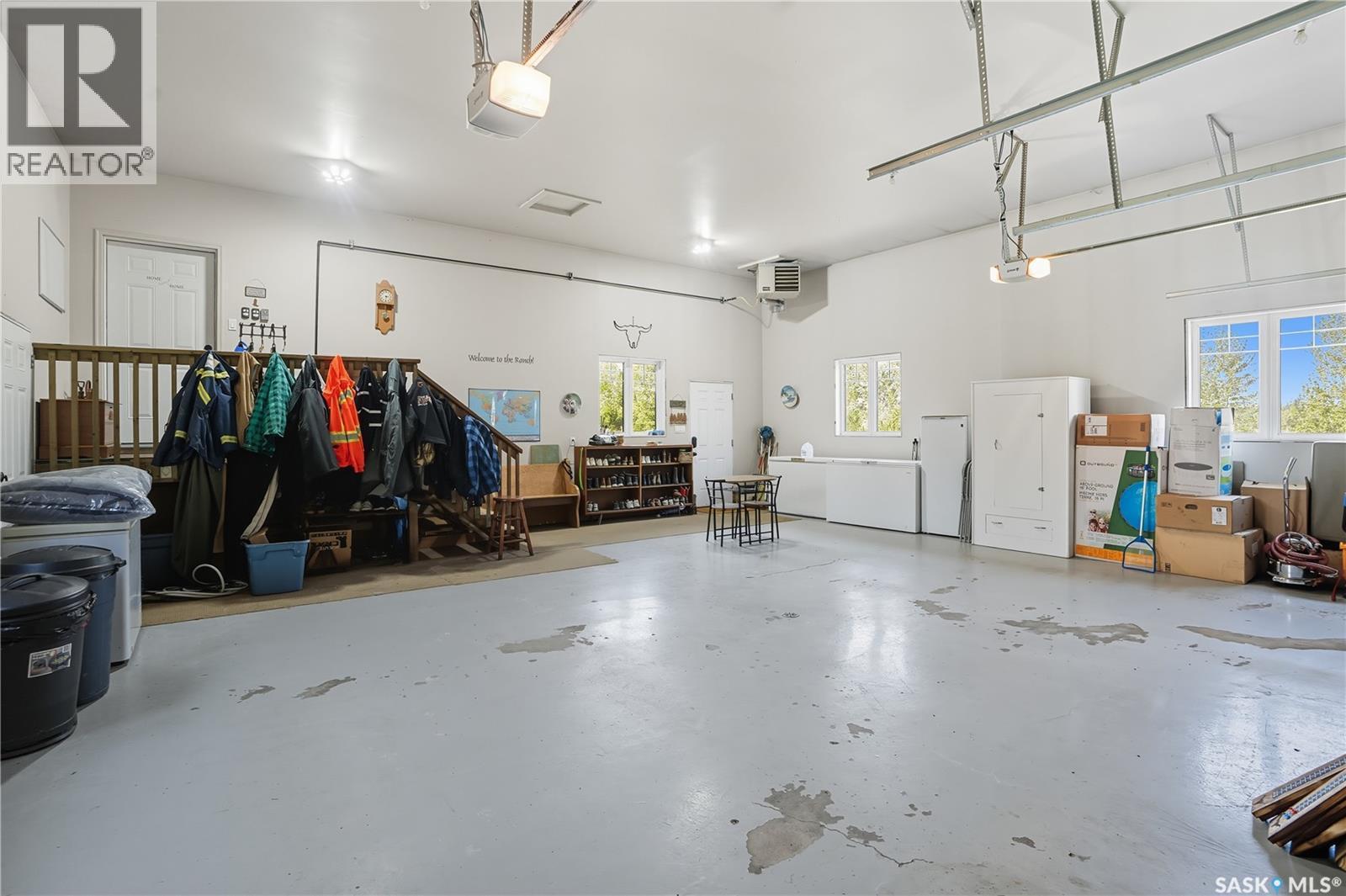 Kiryk Acreage, Buckland Rm No. 491, SK - Indoor Photo Showing Garage