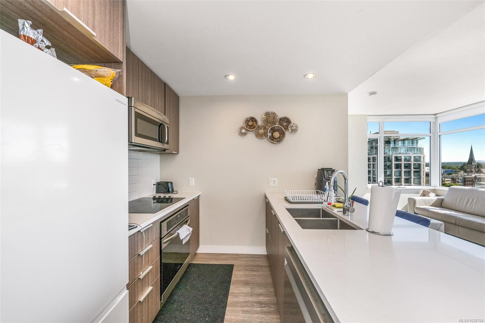 #1103-728 Yates St, Victoria, BC - Indoor Photo Showing Kitchen With Double Sink