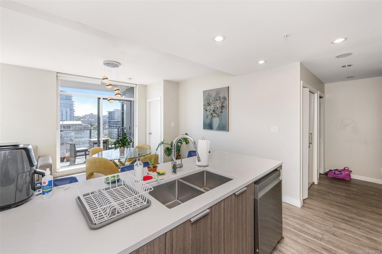 #1103-728 Yates St, Victoria, BC - Indoor Photo Showing Kitchen With Double Sink