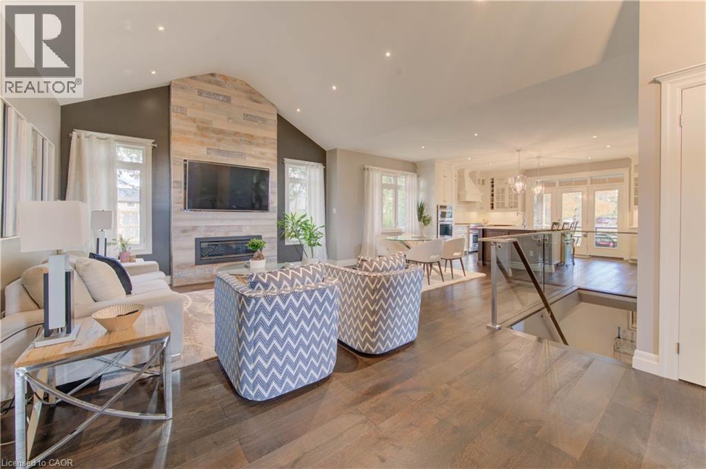 52 Edgehill Drive, Kitchener, ON - Indoor Photo Showing Living Room With Fireplace
