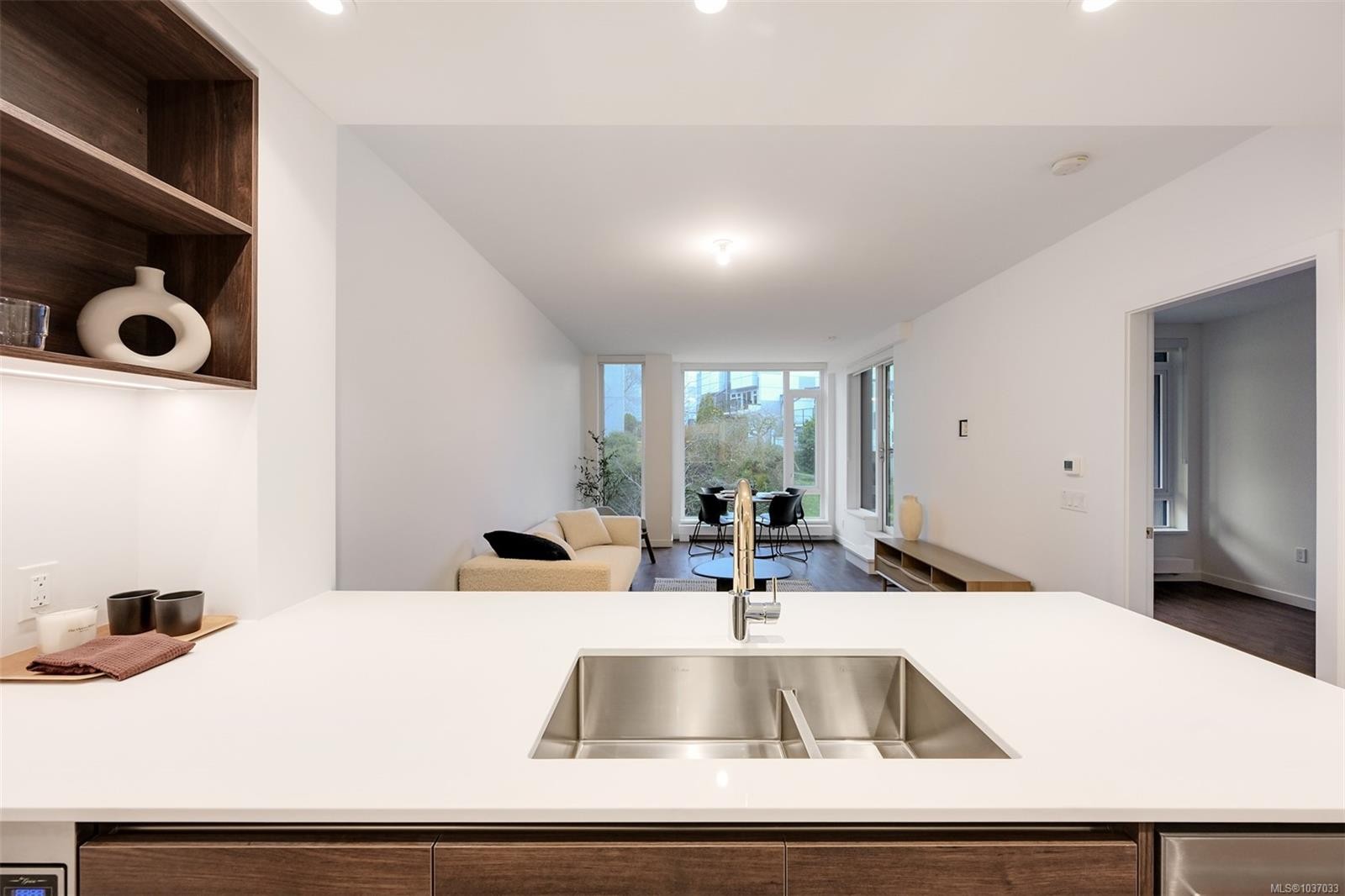 #204-363 Tyee Rd, Victoria, BC - Indoor Photo Showing Kitchen With Double Sink