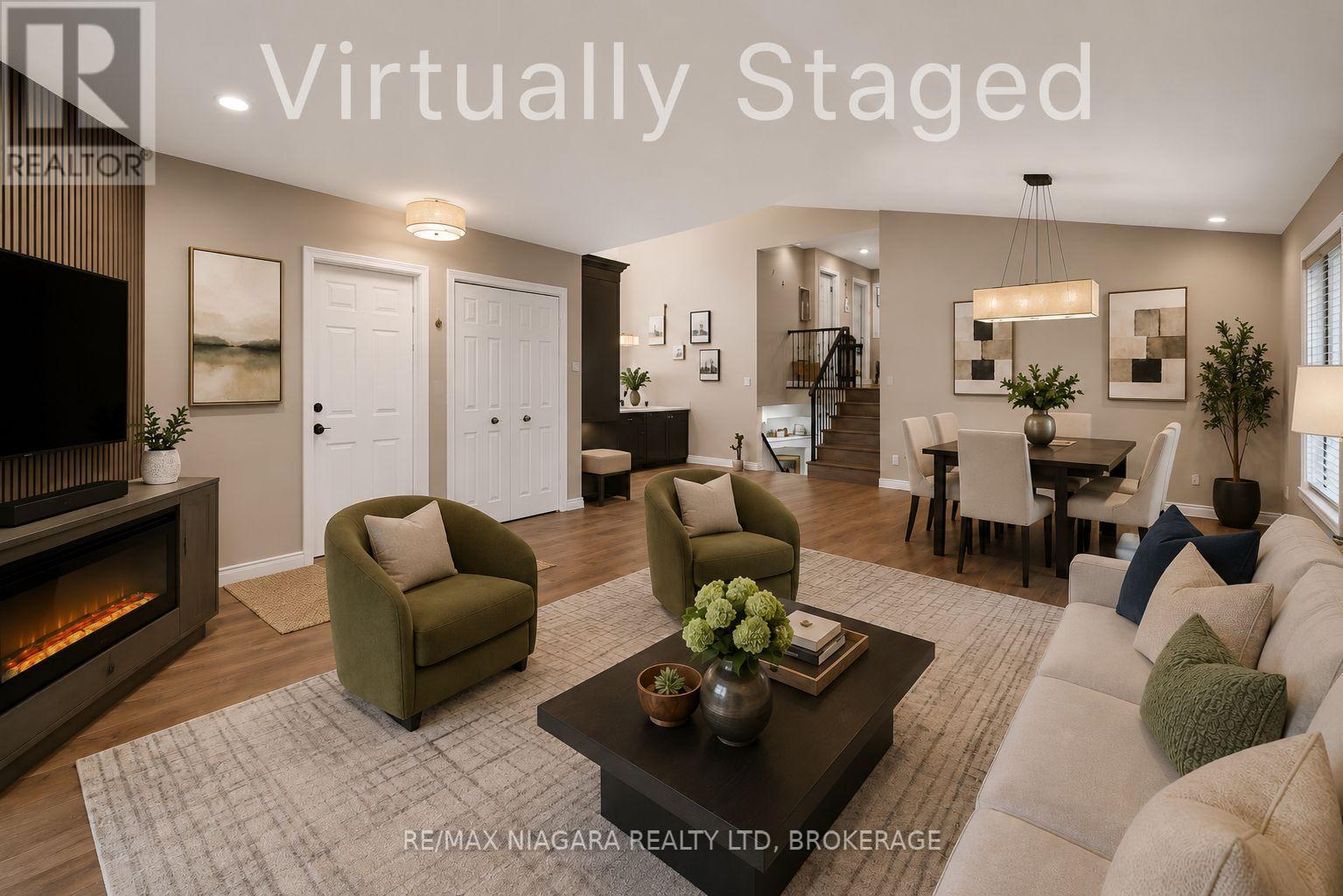 Living/Dining Rooms Virtually Staged - 4457 Kathleen Crescent, Niagara Falls (Ascot), ON