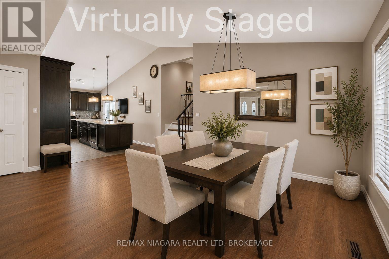 Dining Room/Kitchen Virtually Staged - 4457 Kathleen Crescent, Niagara Falls (Ascot), ON