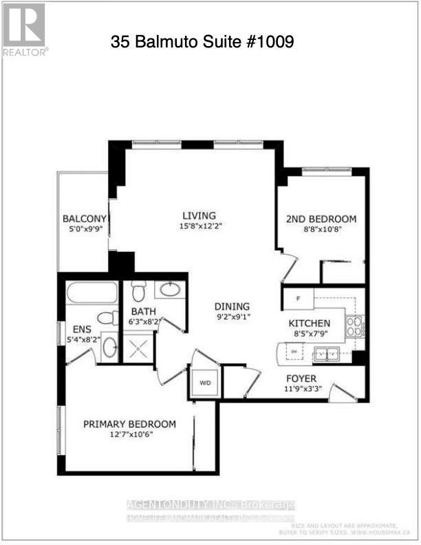 Floor Plan - 1009 - 35 Balmuto Street, Toronto, ON - Other