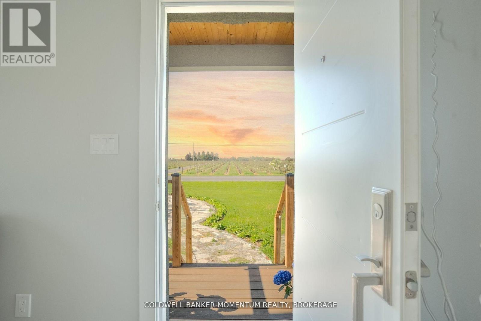 GORGEOUS VIEW OF VINEYARDS FROM THE FRONT ENTRANCE - 165 East West Line, Niagara-On-The-Lake (Lakeshore), ON