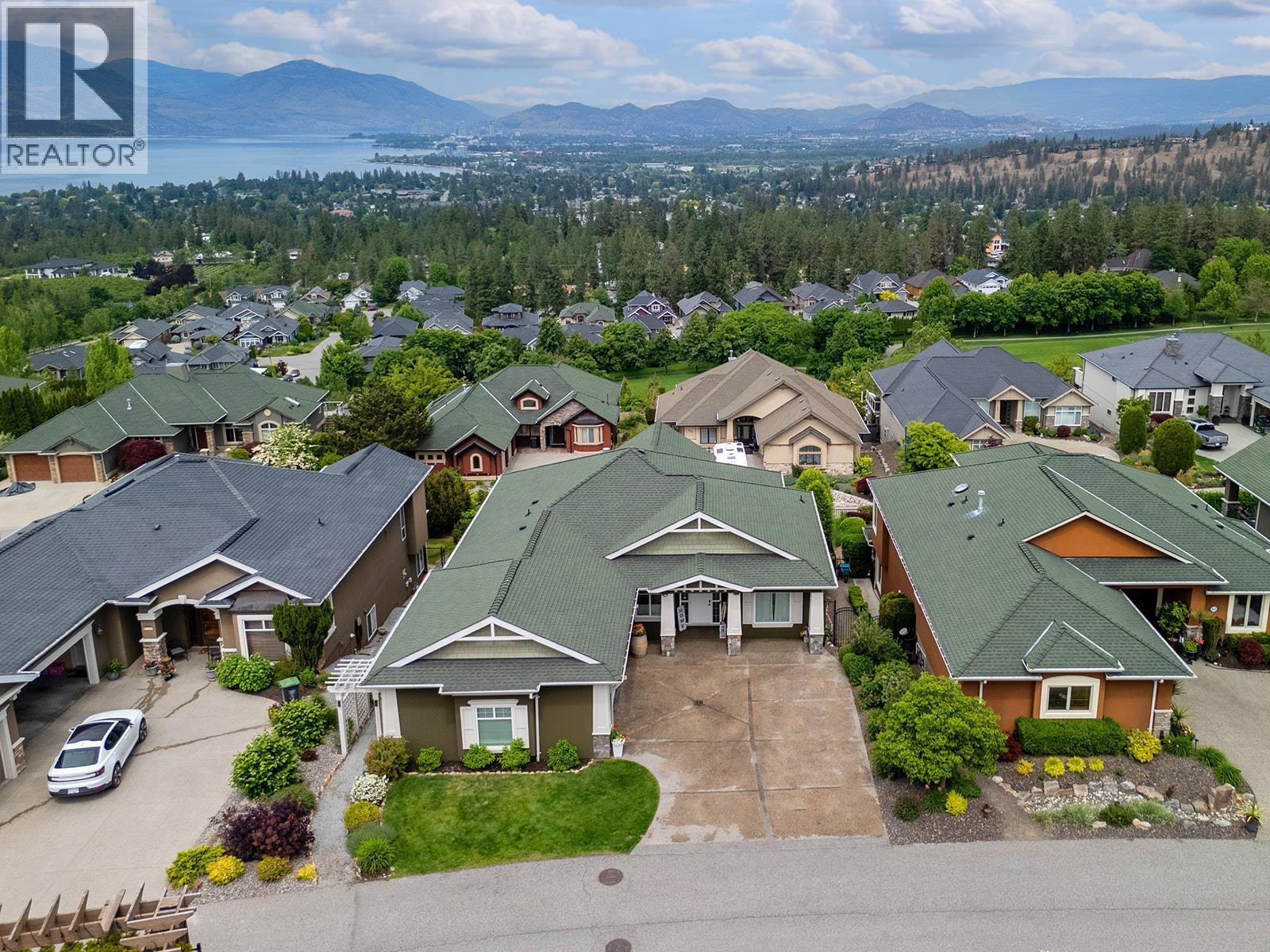 Aerial View of Home - 629 Almandine Court, Kelowna, BC - Outdoor With Facade
