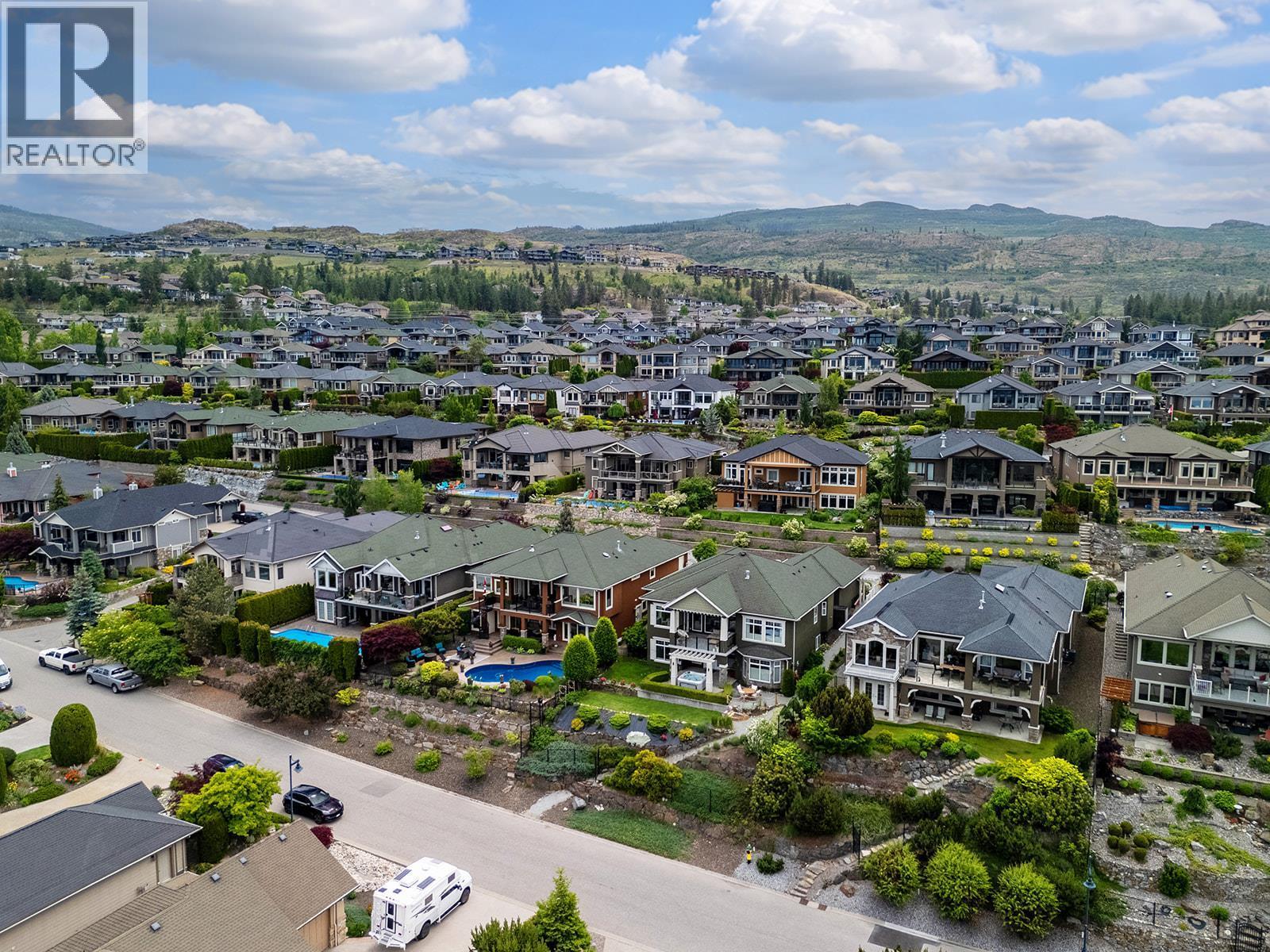 Aerial View of Home - 629 Almandine Court, Kelowna, BC - Outdoor With View