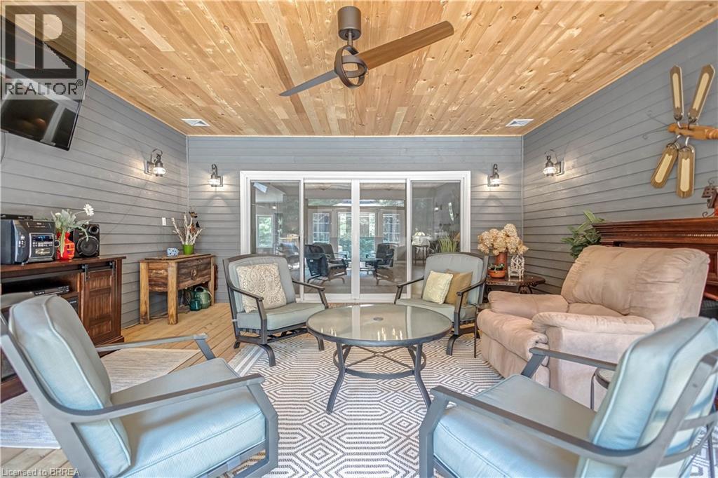 Stunning Sunroom - 156 St Johns Road W, Simcoe, ON - Outdoor With Deck Patio Veranda With Exterior