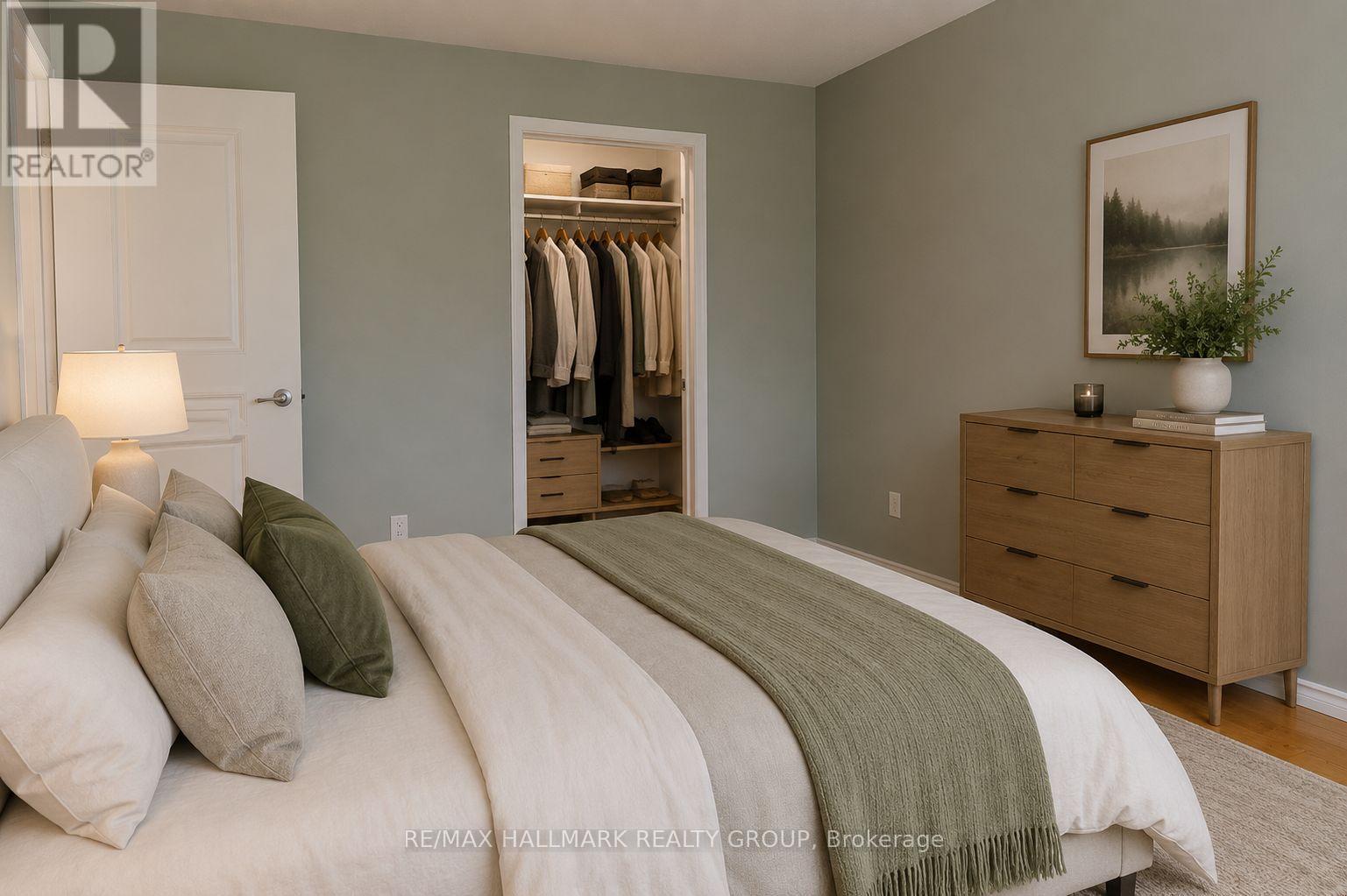 Primary Bedroom with Virtual Staging - 406 - 280 Brittany Drive, Ottawa, ON