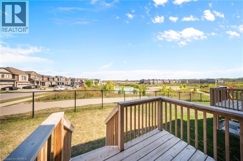 Wooden terrace with a residential view - 1 Bee Crescent, Brantford, ON