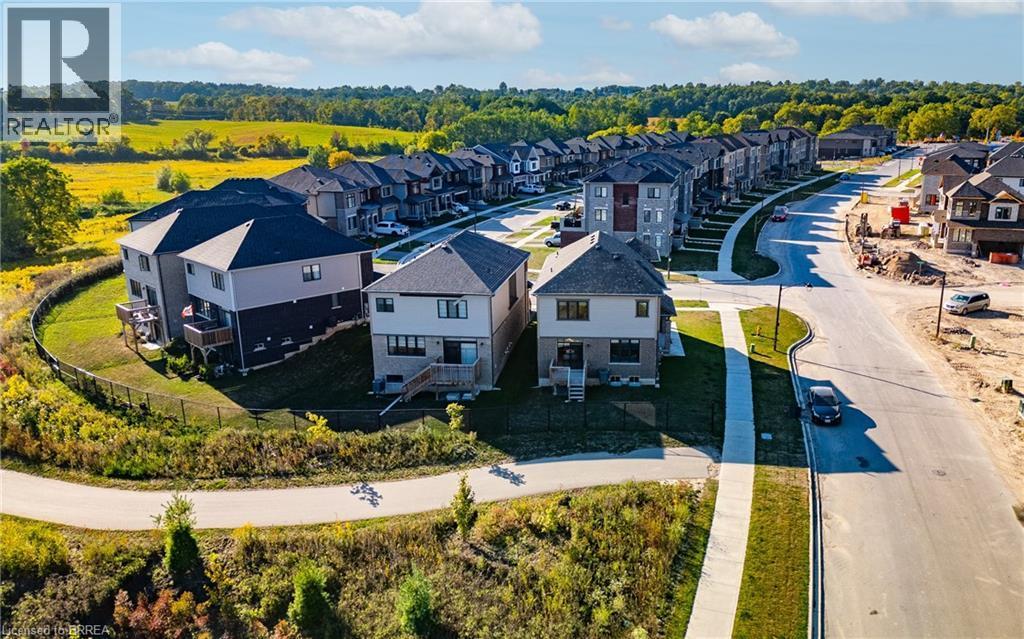 Aerial perspective of suburban area - 1 Bee Crescent, Brantford, ON