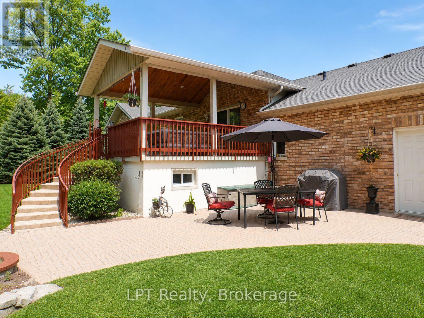 Back Deck & Patio Night Time With Beautiful Lights - 10 Vicari Road, Brighton, ON