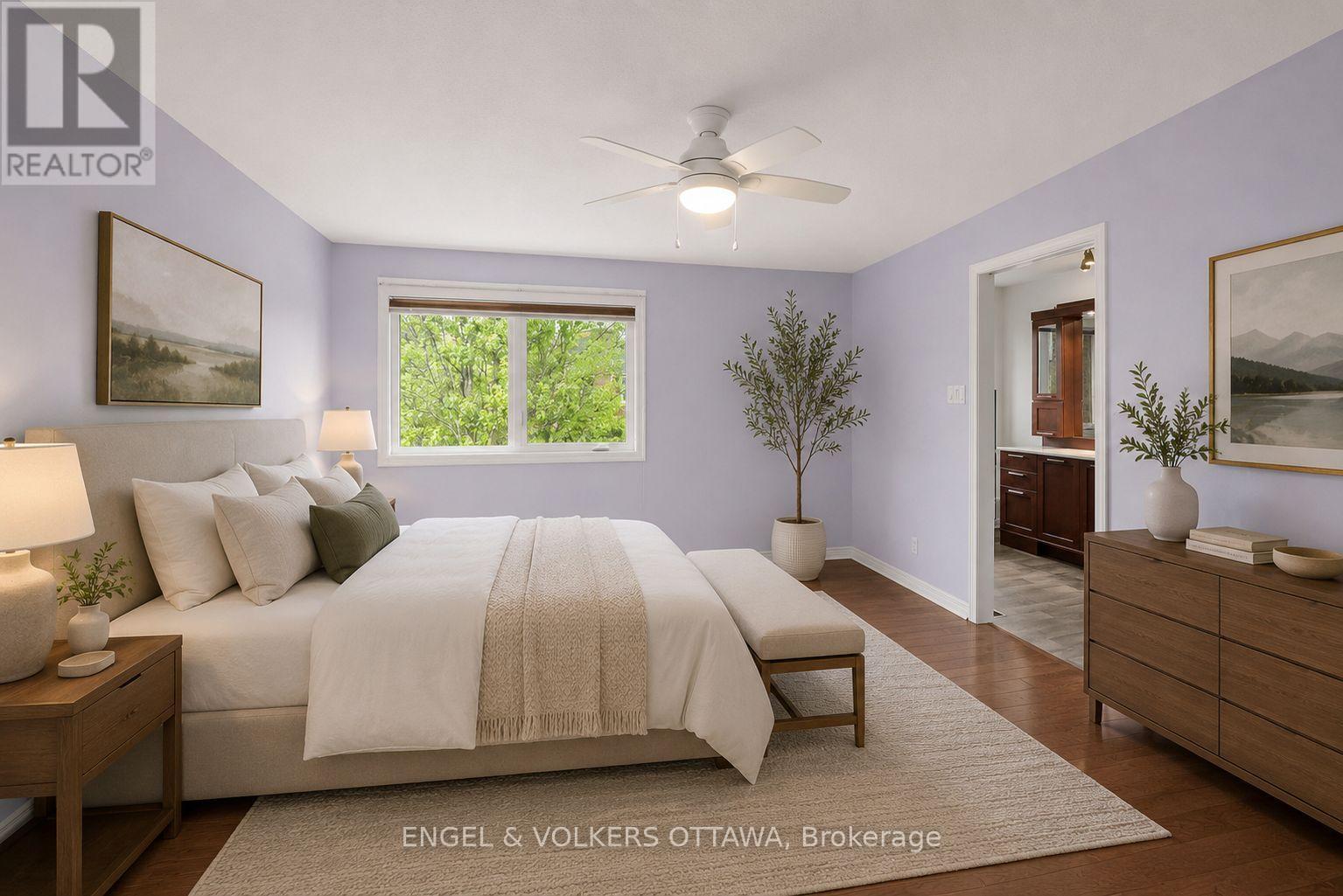 Primary bedroom - virtually staged - 44 Dunbarton Court, Ottawa, ON