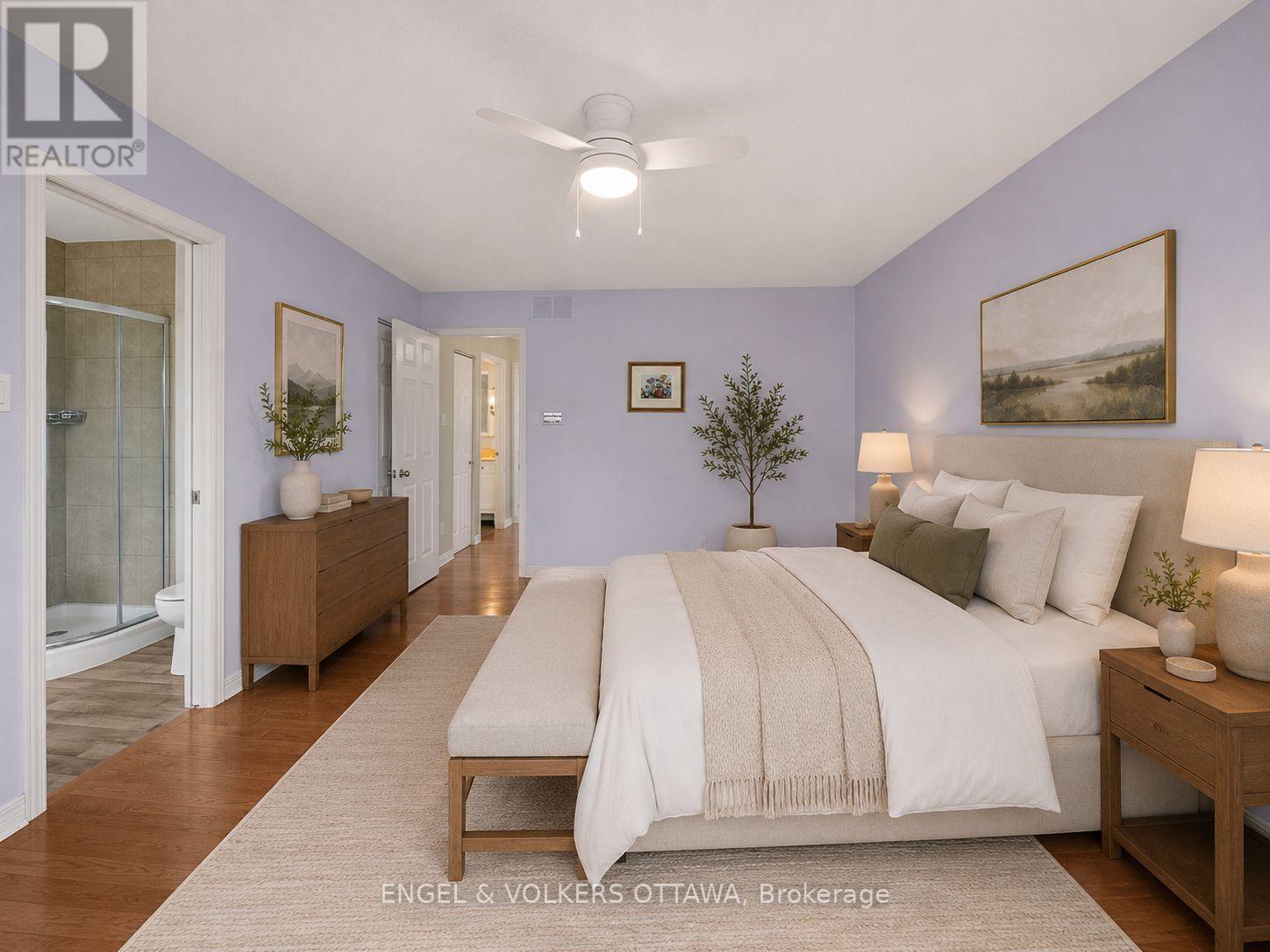 Primary bedroom - virtually staged - 44 Dunbarton Court, Ottawa, ON
