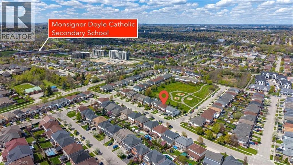 Aerial perspective showcasing a residential neighborhood with varied housing styles - 136 Carpenter Road, Cambridge, ON - Outdoor With View