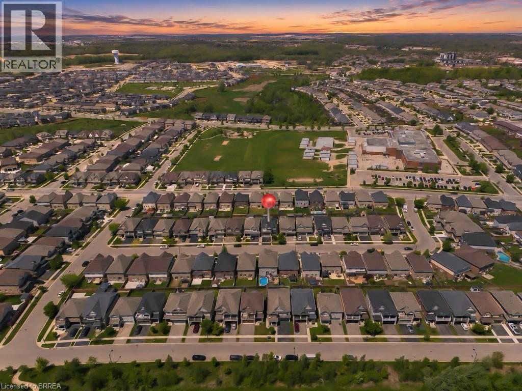 Aerial perspective showcasing a residential neighborhood with varied architectural styles - 26 Pollard Street, Brantford, ON - Outdoor With View