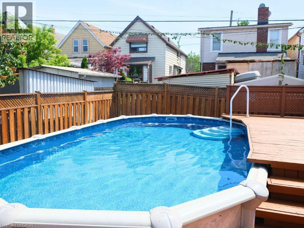 12x24 oval above-ground pool - 42 Dalhousie Avenue, Hamilton, ON - Outdoor With Above Ground Pool With Deck Patio Veranda