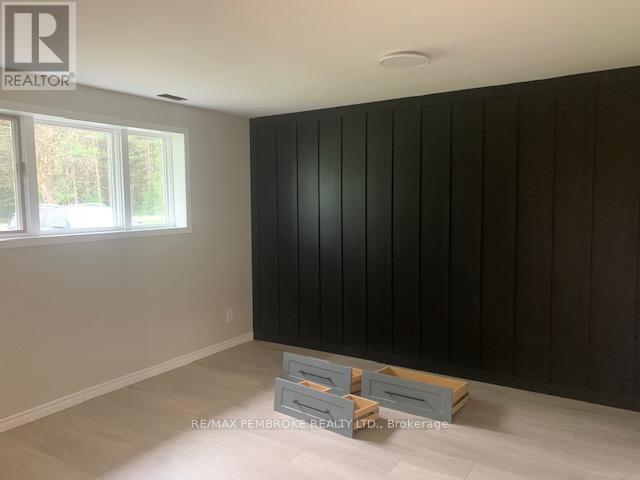 Granny Suite living room with accent wall - 410 Green Lake Road, North Algona Wilberforce, ON