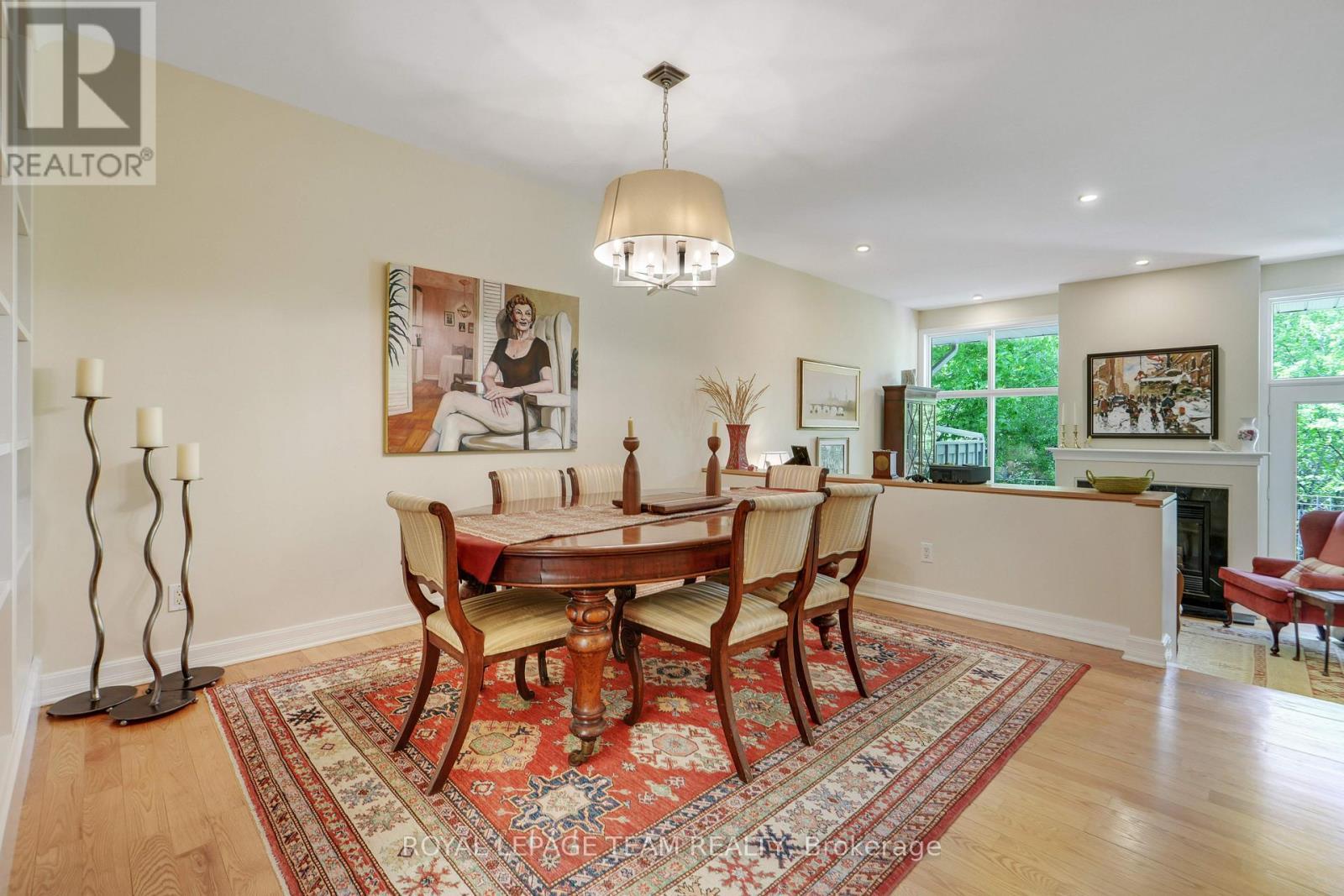 DINING ROOM OVERLOOKS LIVING ROOM - 13 Oak Park Private, Ottawa, ON - Indoor Photo Showing Dining Room
