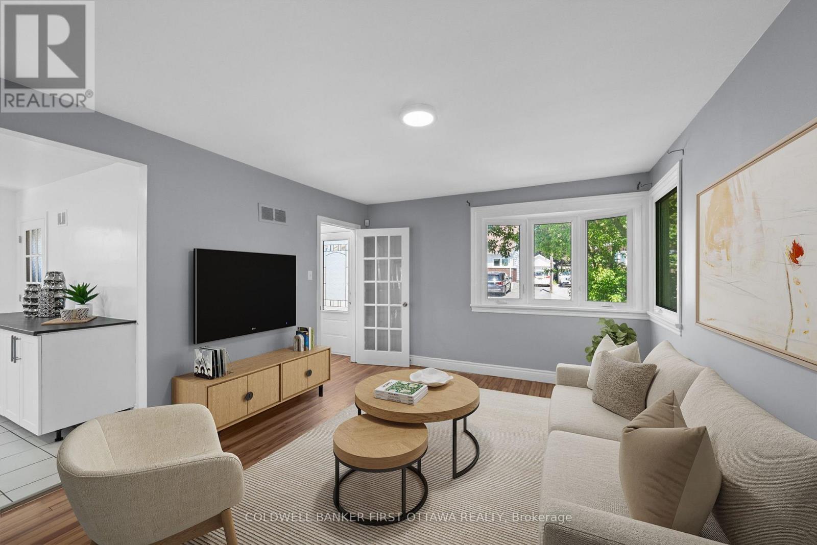 Living room (Virtually staged). - 1246 Kitchener Avenue, Ottawa, ON
