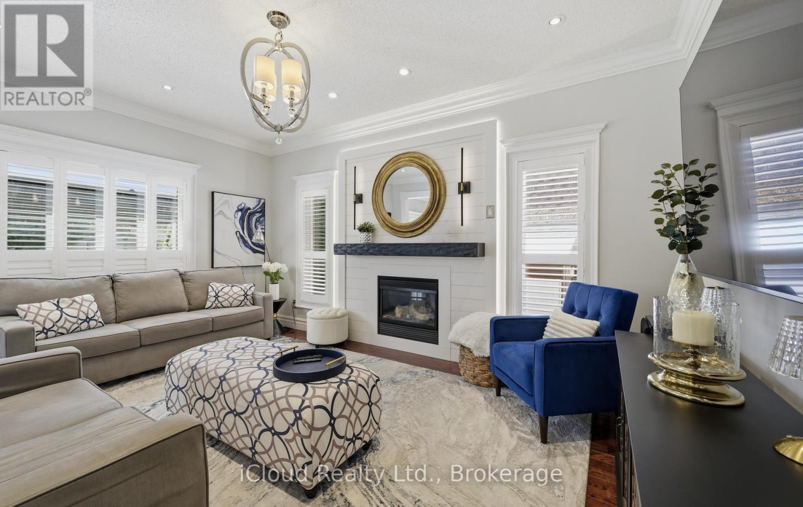 7 Gagnon Gate, Whitby, ON - Indoor Photo Showing Living Room With Fireplace