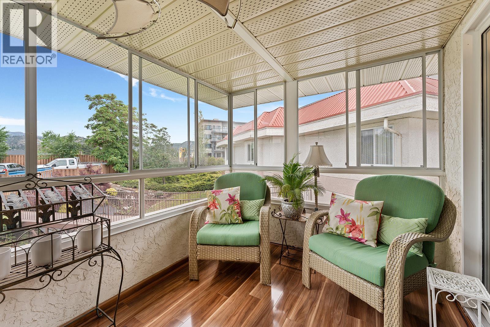 Private sunroom to use year round and enjoy your morning coffee! - 1534 Lawrence Avenue Unit# 304, Kelowna, BC - With Exterior