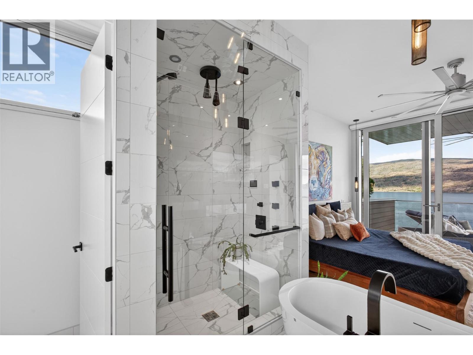 Steam shower with body jets - 5835 Vicary Road, Peachland, BC