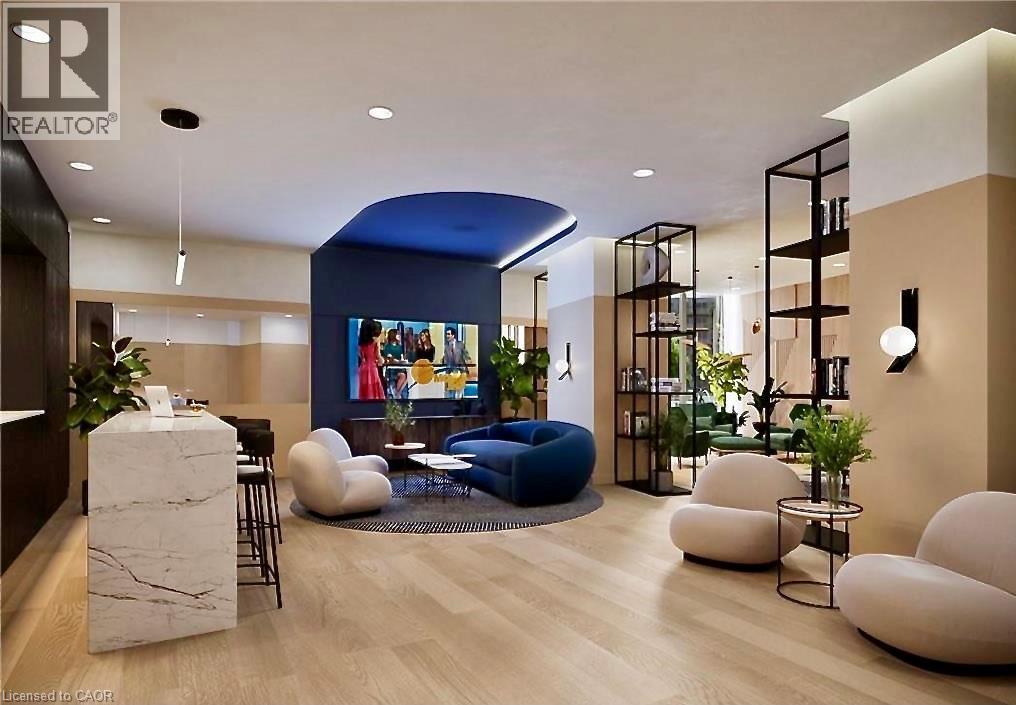 Contemporary communal area featuring light wood-finish flooring - 4878 Powers Common Unit# C-1105, Burlington, ON