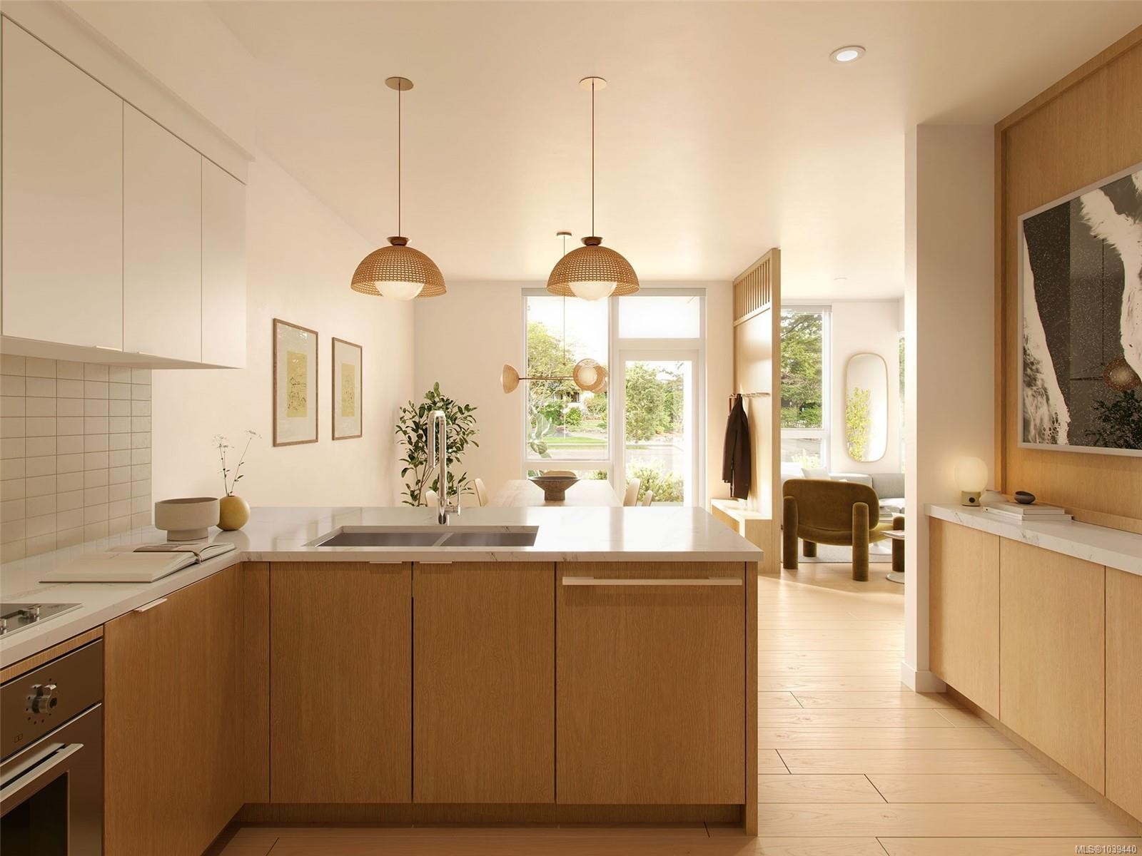 #106-335 Beechwood Ave, Victoria, BC - Indoor Photo Showing Kitchen With Double Sink