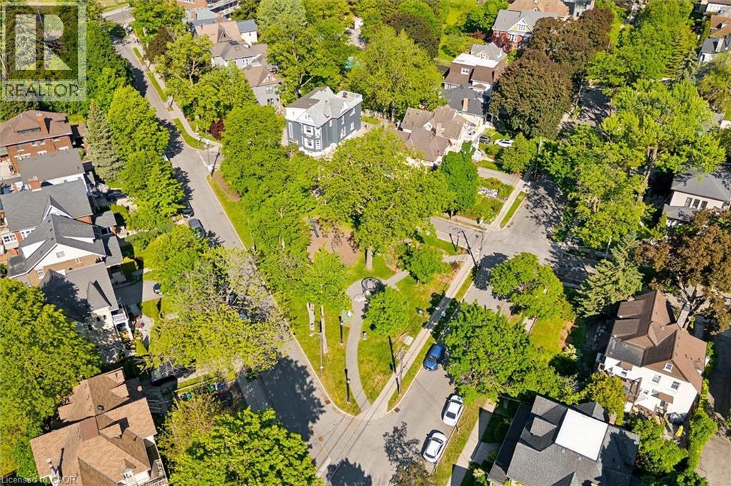 Aerial view showcasing a verdant neighborhood with mature trees - 149 Young Street, Kitchener, ON - Outdoor With View
