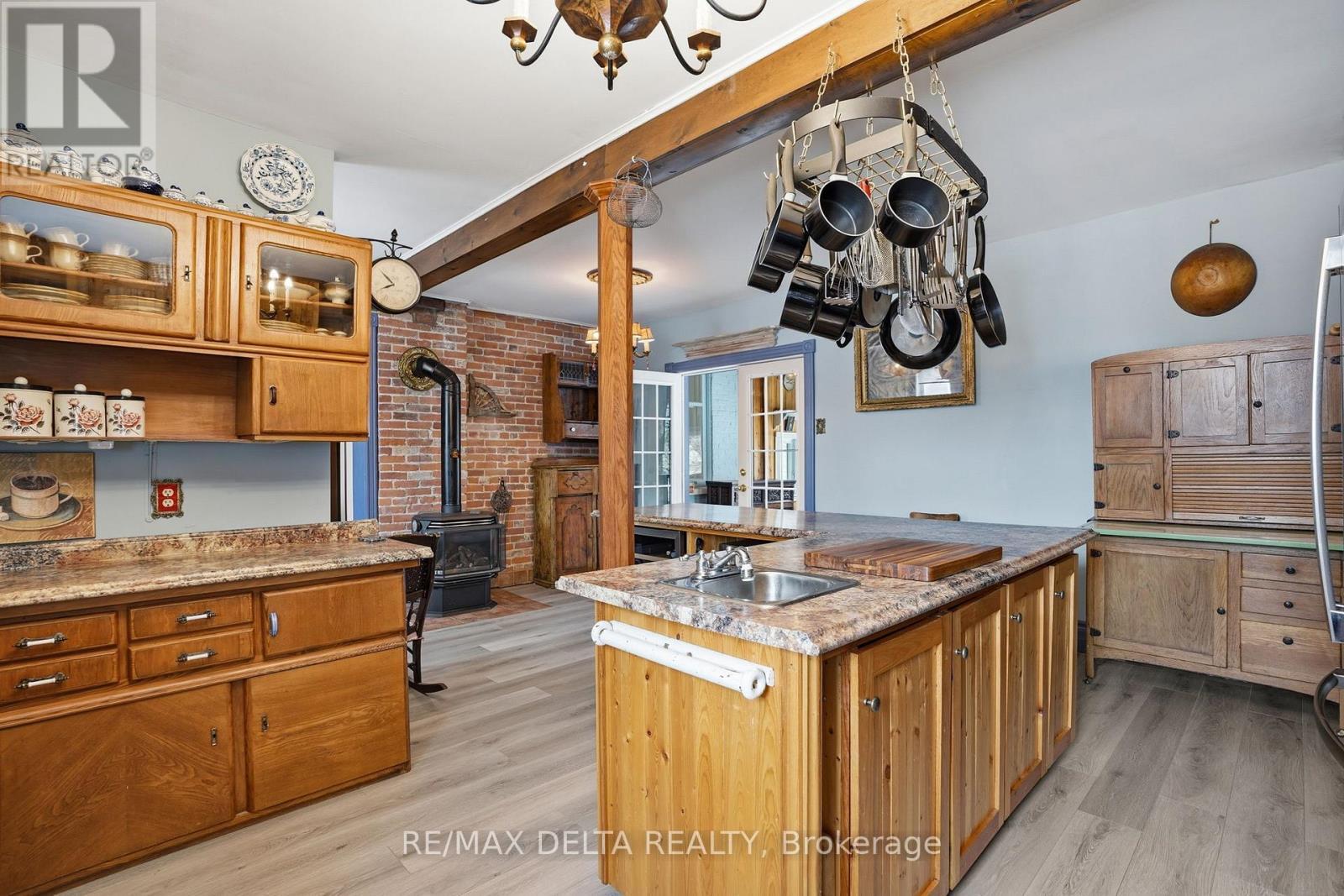 Kitchen has unique decor elements. - 132 High Street, Champlain, ON