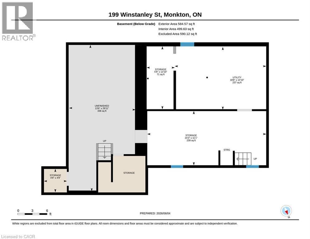 Basement Layout - 199 Winstanley Street, Monkton, ON - Other