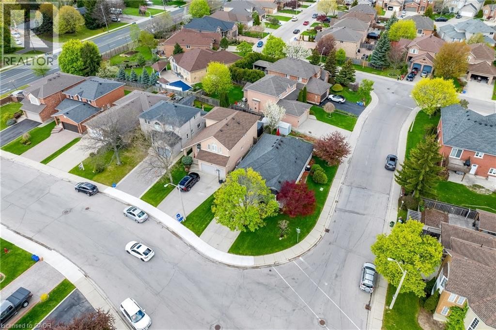 Residential neighborhood with mature trees, paved streets, and concrete sidewalks - 50 Spadara Drive, Hamilton, ON - Outdoor With View