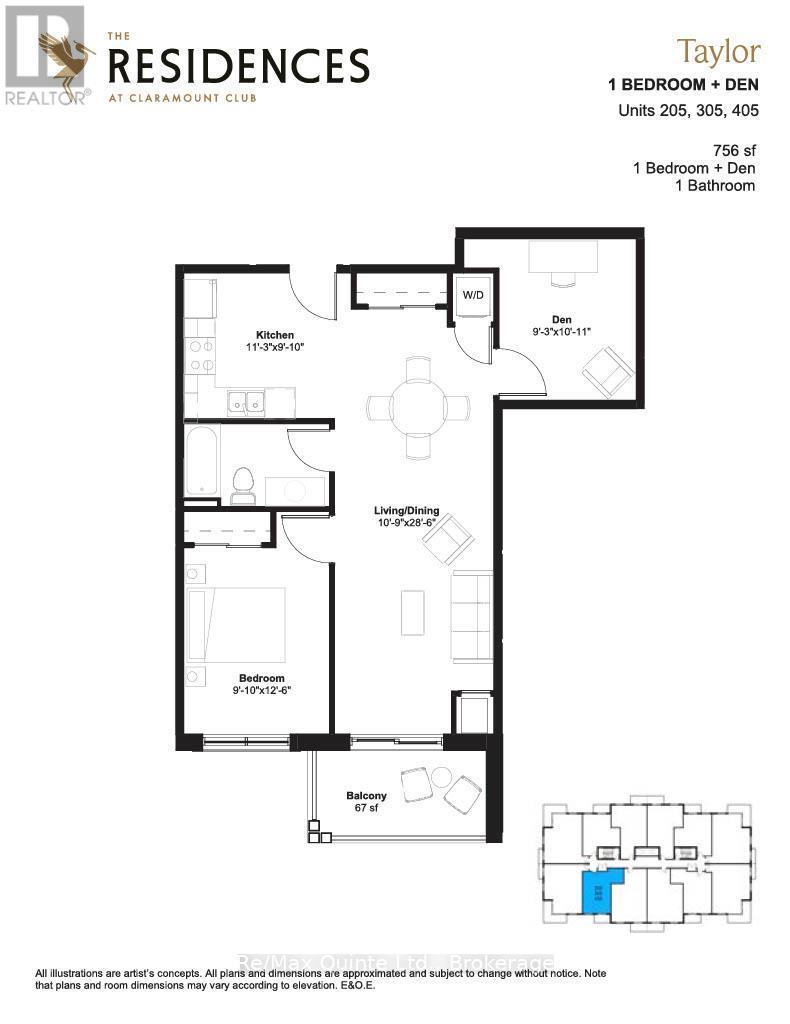 Floorplan Suite 405 - 405 - 12 Clara Drive, Prince Edward County (Picton Ward), ON