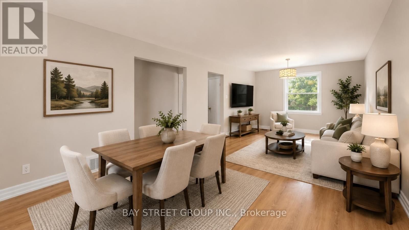 Combined Living and dining room-AI Stage - 26 Innismore Crescent E, Toronto, ON